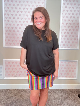 Spooky Nova Striped Denim Skirt