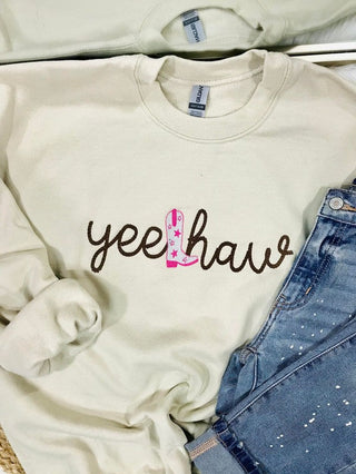 Yee Haw Boot Rope Embroidered Sweatshirt