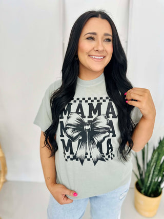 Checkered Mama Bow Stack DTF Tee