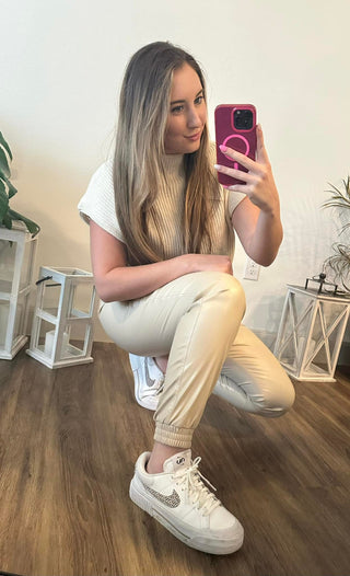 Vegan Leather Joggers