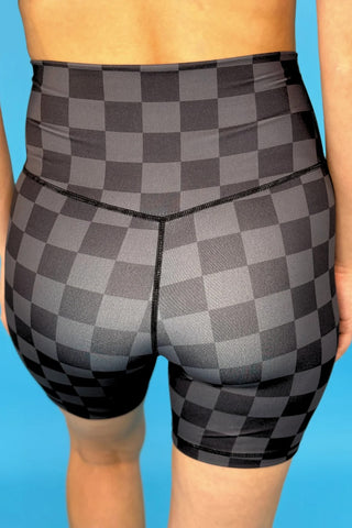 Back view of biker shorts showing seamless design and supportive waistband.