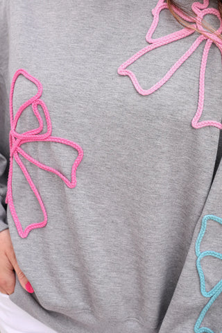 Belle Braided Bow Sweatshirt