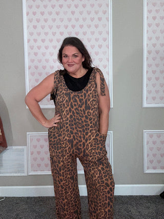 Leopard Jumpsuit with Pockets