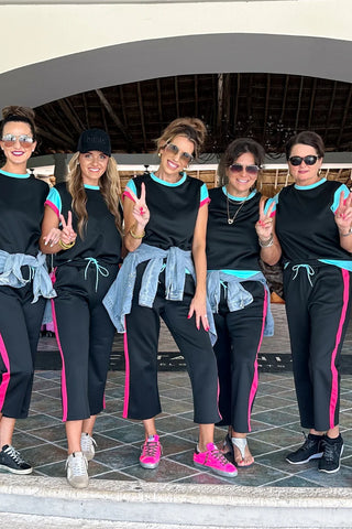 On The Move Pants Set styled with sneakers for a casual on-the-go look.