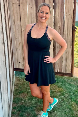 Small Town Girl Tennis Dress styled for a fun, active day with sporty accessories and a relaxed vibe.