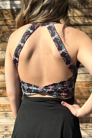 Back view of lightweight fabric and flattering cut of the Small Town Girl Tennis Dress.