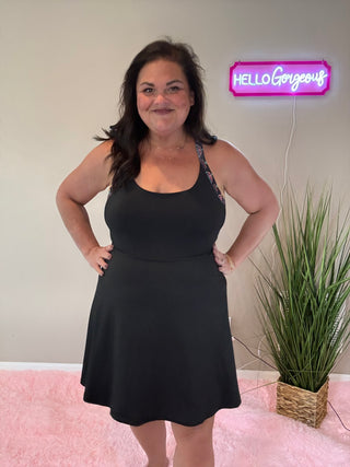 Small Town Girl Tennis Dress displayed flat with soft, breathable fabric and sporty, flattering fit.