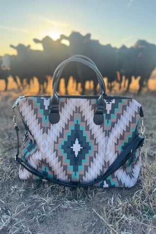 Winding Road XL Tote shown upright with spacious interior and stylish patterned exterior.