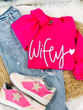 Wifey Heart Puff Sweatshirt