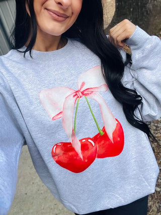 Cherry Heart's Bow DTF Sweatshirt