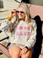 Boss Babe Checkered Happy Patch Sweatshirt