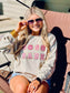 Boss Babe Checkered Happy Patch Sweatshirt
