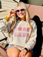 Boss Babe Checkered Happy Patch Sweatshirt