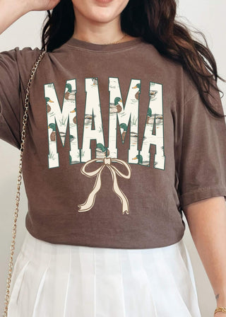 Mama Varsity Bow Mallard Trendy DTF Tee