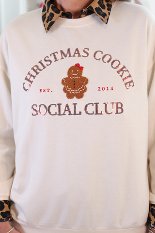 Christmas Cookie Social Club Luxe Pullover - Cream