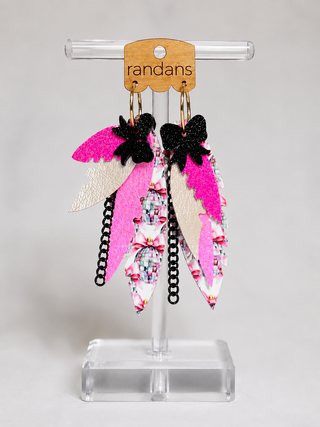 pink sparkle dangle earrings