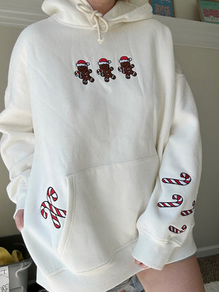 Gingerbread Recipe Christmas Embroidered Hoodie