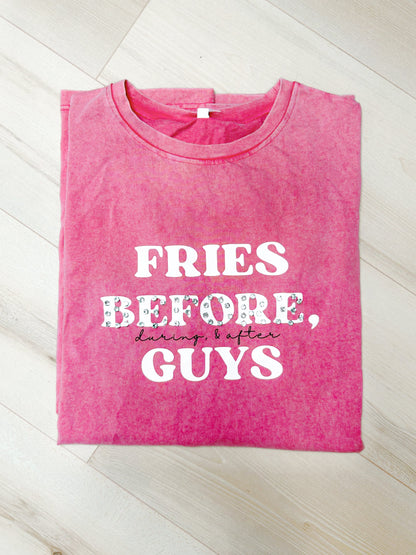 PRE-ORDER “Fries Before, During, & After Guys” Graphic & Studded Washed Tee