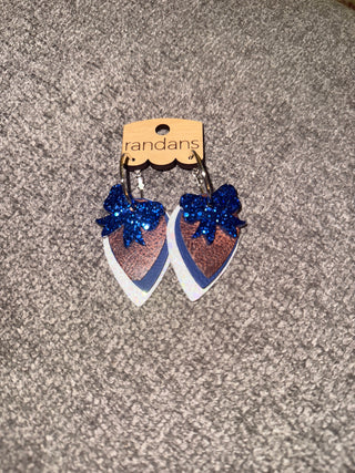 Blue Spark Bow Layered Earrings