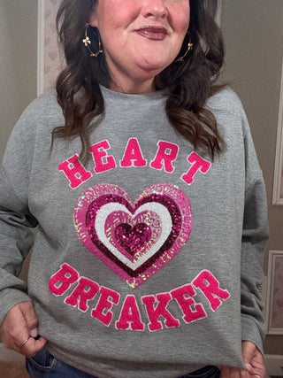 Heartbreaker luxe pullover sweatshirt for women featuring a soft premium feel and relaxed fit, perfect for cozy days, women’s clothing, and comfy mom style.