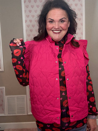 Pucker Up mesh long sleeve top for women with sheer mesh fabric and kiss-inspired print, a versatile piece for fashion trends, moms style finds, and plus size trends.