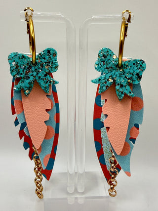 Sweet Sorbet Sparkle Feather Earrings