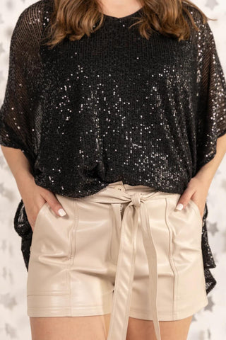 New York Faux Leather Shorts