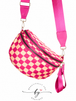 Checkered Hot Pink & Orange