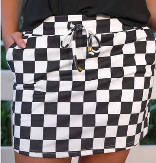 Checkerboard Check Skort – Black & White