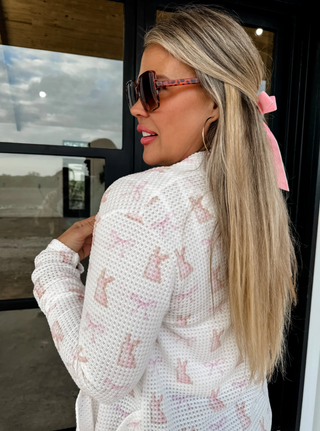 Spring print Lola cardigan for women, lightweight Easter cardigan, relaxed fit pastel layer, comfy mom style spring outfit