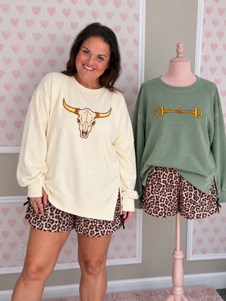 High Country Classic Crew Pullover - Bull Skull & BIT
