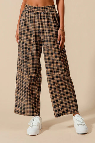 Check Me Out Plaid Pants – Black/Camel