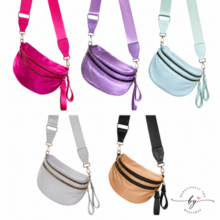 5 options of solid nylon crossbody bum bag with adjustable strap lightweight women’s travel purse and mommy bag