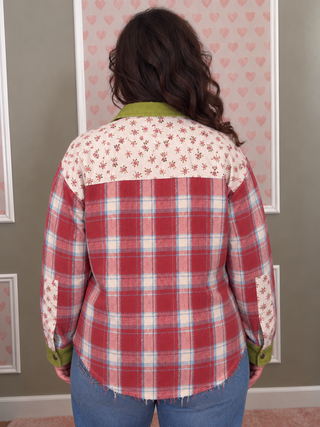 Scarlett Plaid Shacket – Brown & Brick Red
